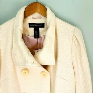 Lane Bryant Textured Double Breasted Wool Coat NWT Size 14/16